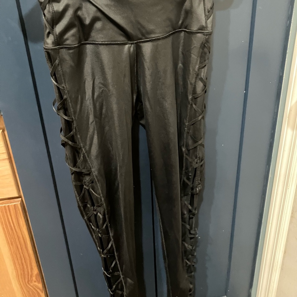 Black Lace-Up Women's Pants